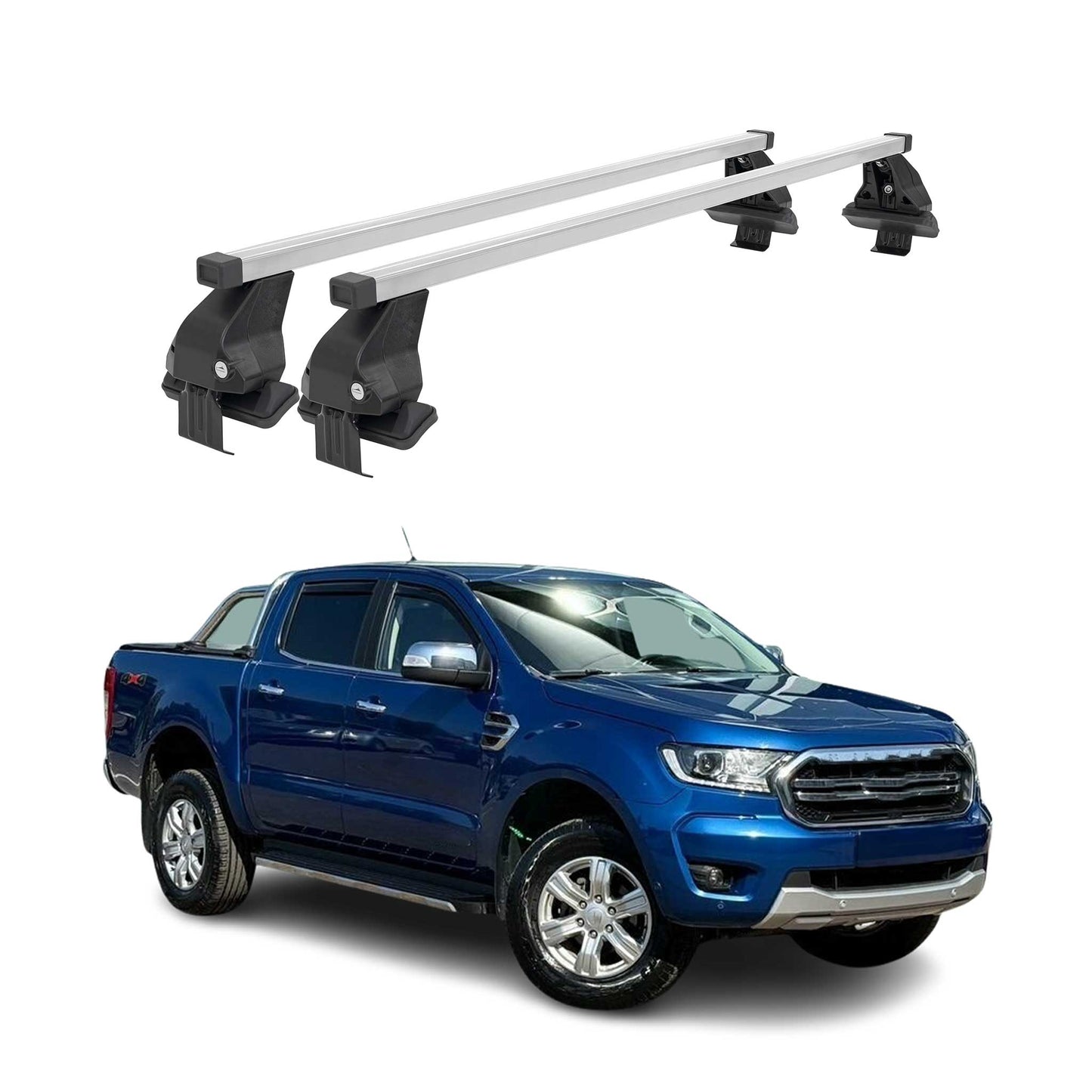 2019-2023 Ford Ranger Roof Rack Cross Bars Silver