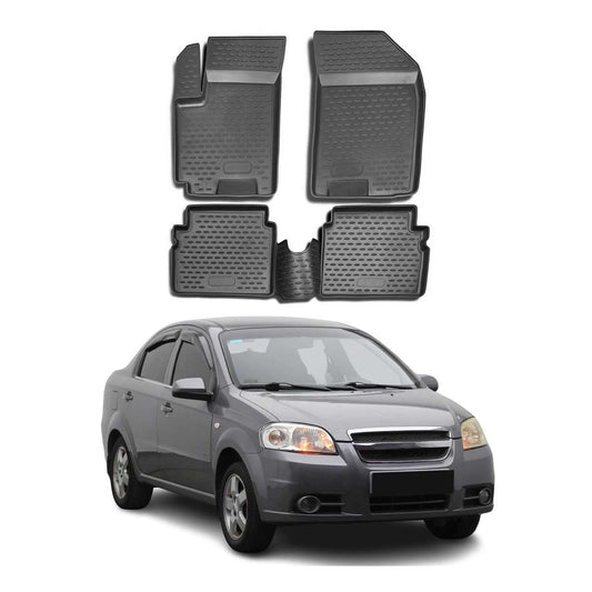 2004-2011 Chevrolet Aveo Hatchback Floor Mats Liners Full Set All Weather Black