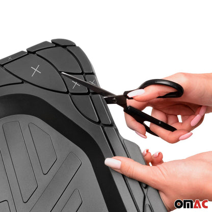 OMAC Trimmable Floor Mats Liner for BMW 2 Series G42 Coupe 2022-2024 Rubber Black 4x A058202