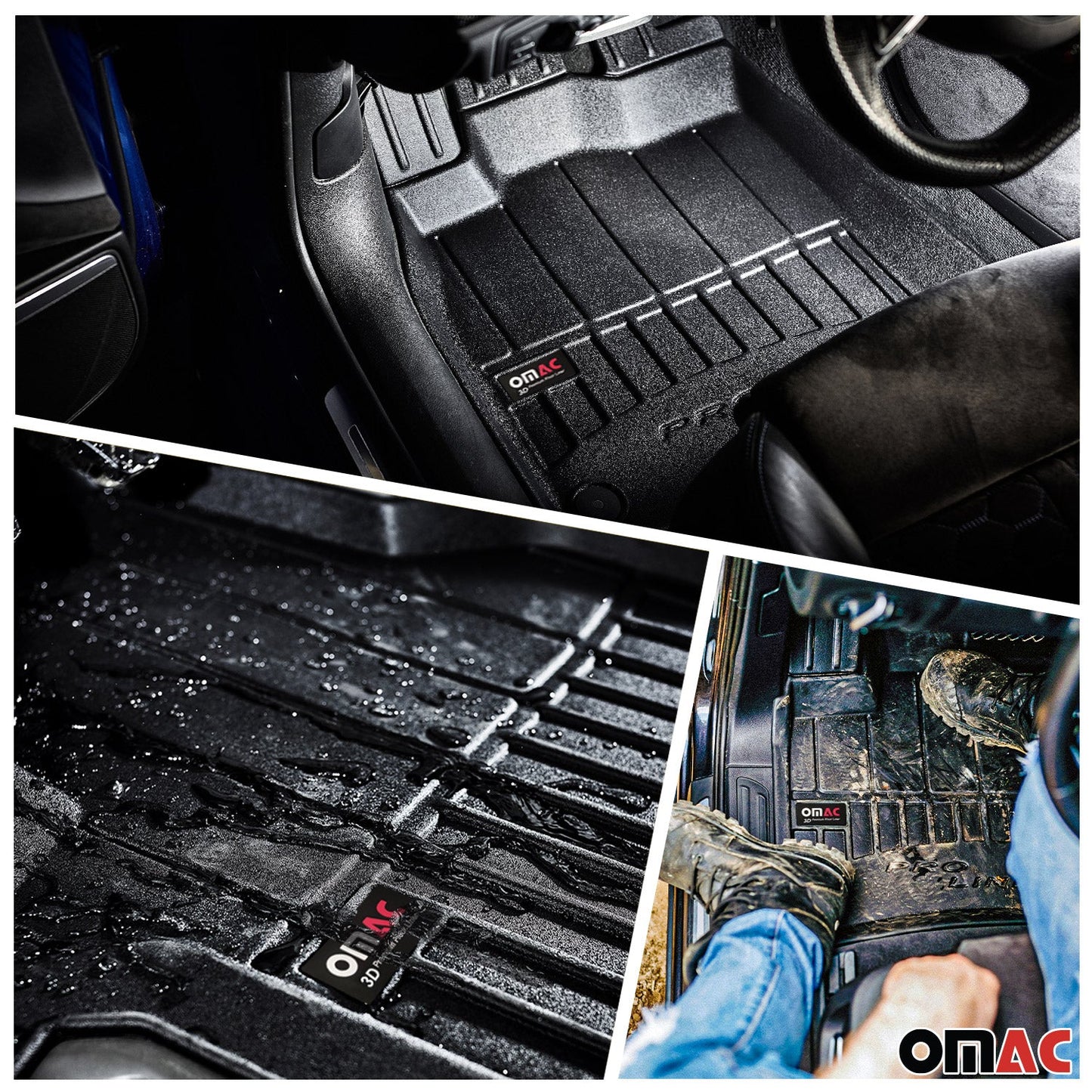 OMAC Premium 3D Floor Mats Trunk Liner For Mercedes E Class W213 Sedan 2017-2021 4761454-260