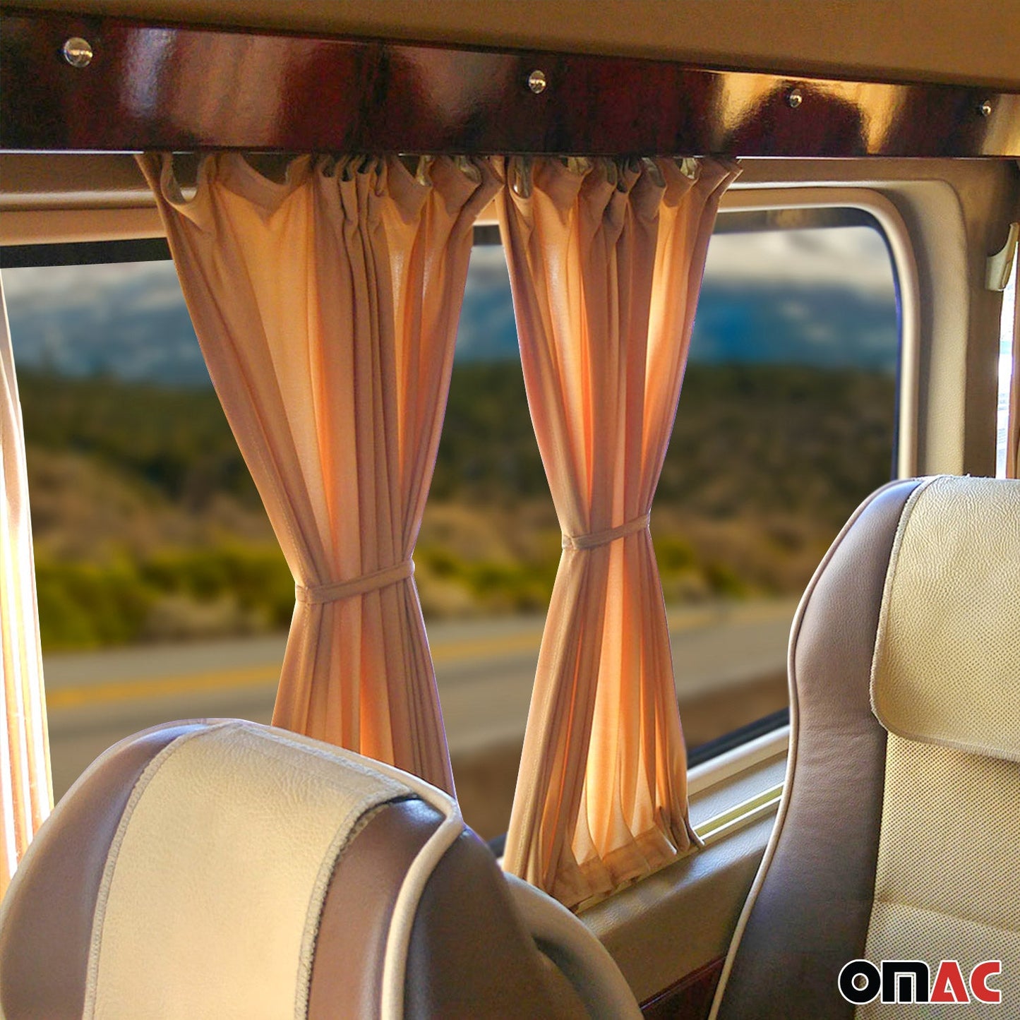 OMAC Side Window Curtain Sunshade for VW Vanagon 1980-1991 Beige 10x 7595240BG-TT