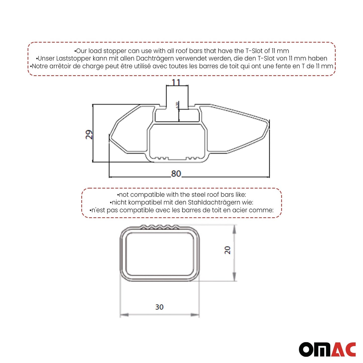 Load Stopper Easy Lock For Roof Rack Cross Bar Adjustable Load Stops Hook 2Pcs
