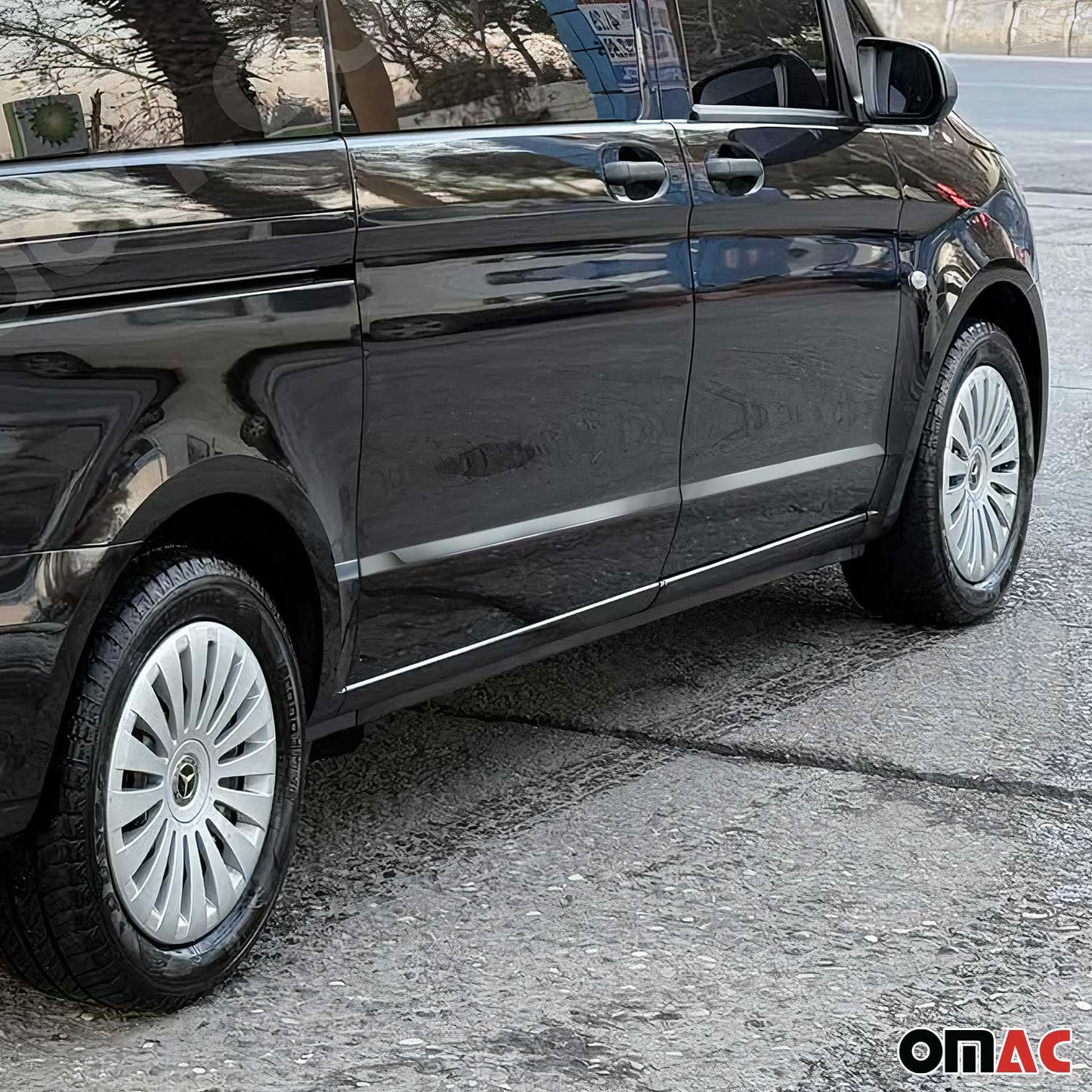 2016-2024 Mercedes Metris Short WB Side Door Molding Trim Skirt Garnish Stainless Steel