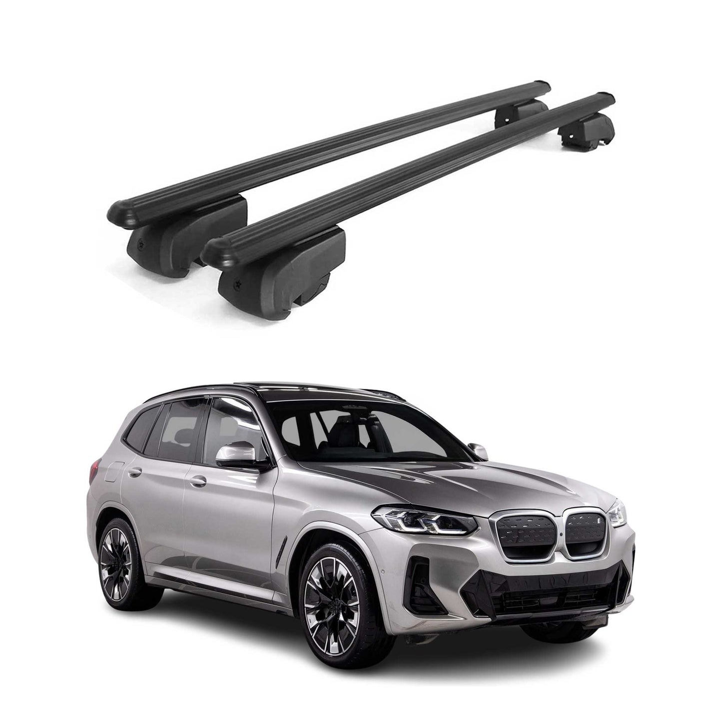 2021-2025 BMW iX3 G08 Roof Rack Cross Bars Black