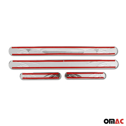 OMAC Door Sill Scuff Plate Scratch Protector for Toyota Yaris 2013-2020 Steel 4x 7016091