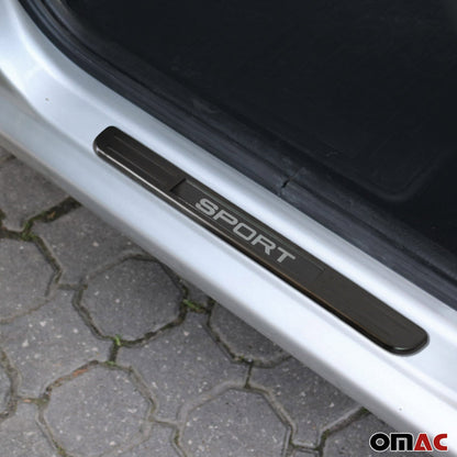 OMAC Door Sill Scuff Plate Illuminated for VW Tiguan 2018-2024 Brushed Steel Dark 7548090SBT4