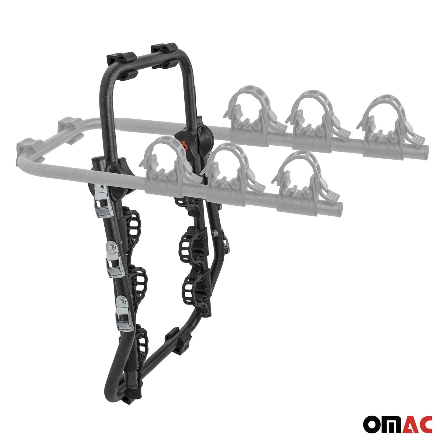 OMAC Bike Racks 3 Bike Hitch Mount for BMW 5 Series F10 Sedan 2010-2016 Steel Black G002406