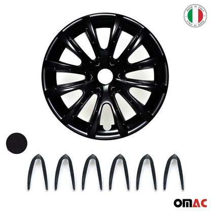 OMAC 16" Wheel Covers Hubcaps for Nissan Altima Black Matt Matte U002497