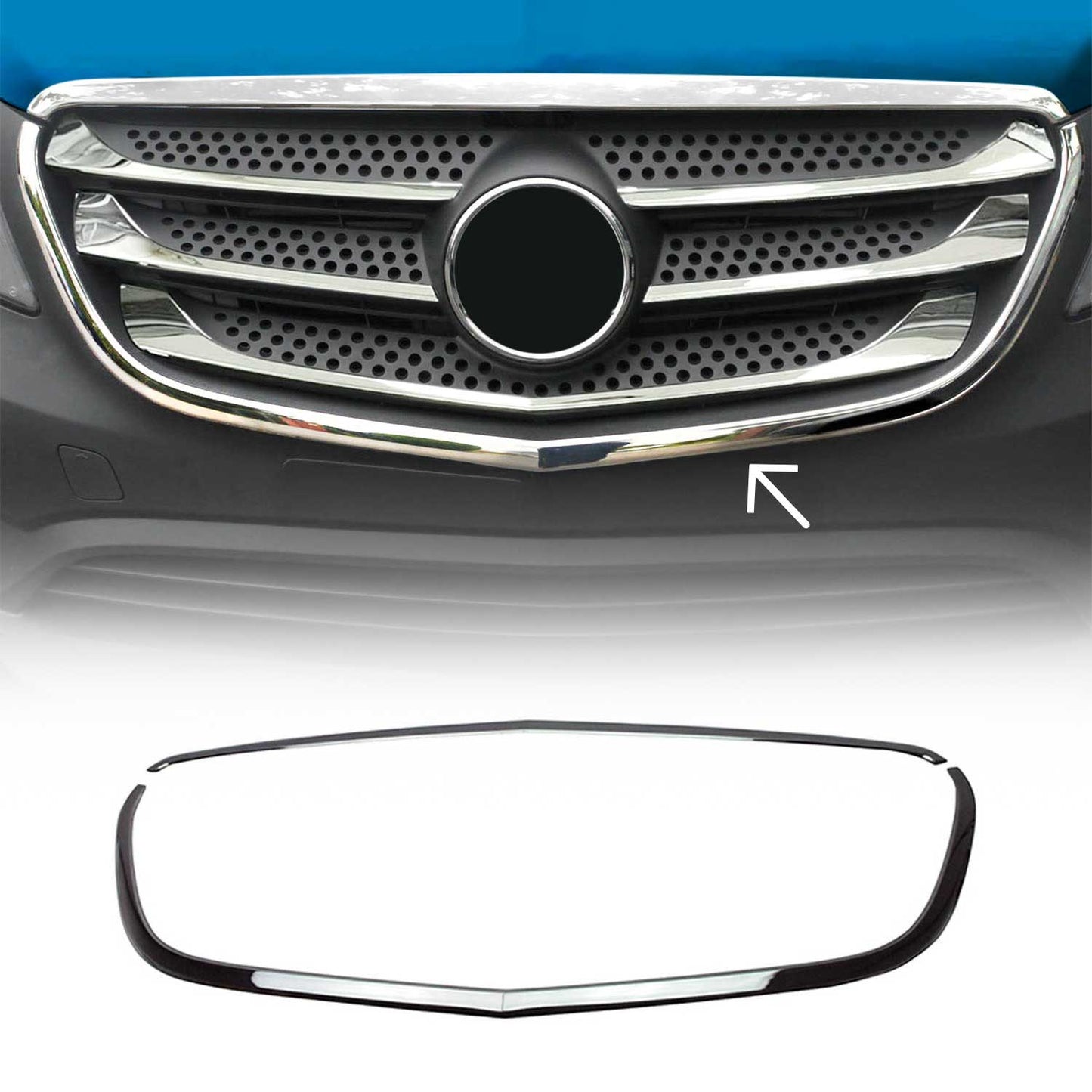 2016-2020 Mercedes Metris Front Bumper Grill Trim Molding Stainless Steel 2Pcs