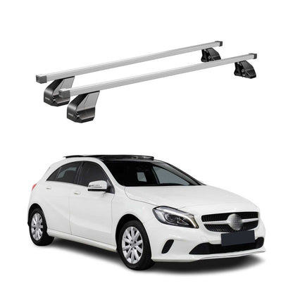 2013-2018 Mercedes A Class W176 Hatchback Roof Rack Cross Bars Silver