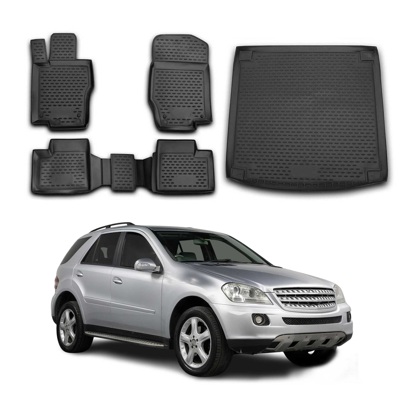 2005-2011 Mercedes M Class W164 Floor Mats & Cargo Liner Full Set All Weather Black