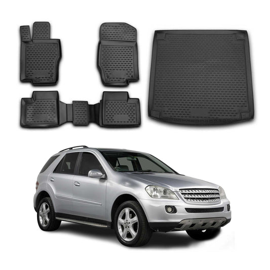 2005-2011 Mercedes M Class W164 Floor Mats & Cargo Liner Full Set All Weather Black