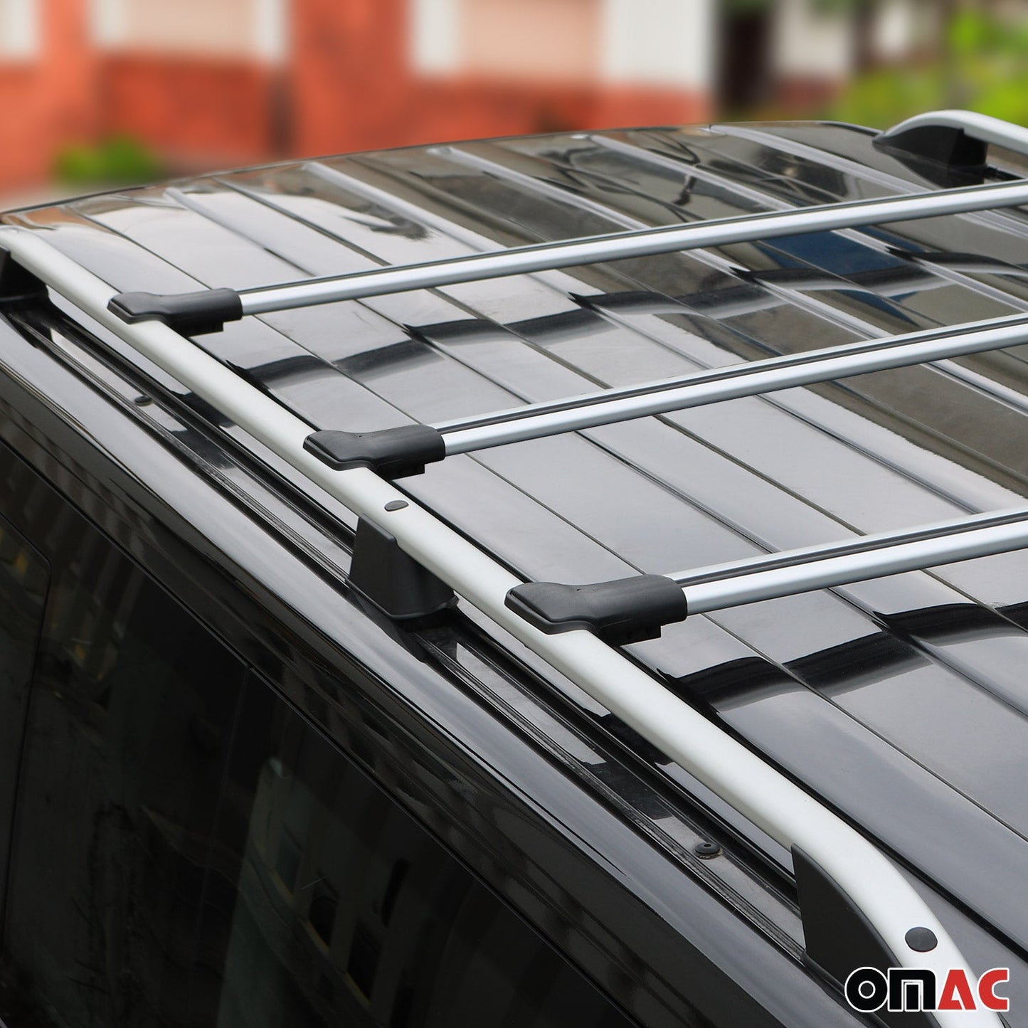 OMAC Roof Rack Cross Bars Luggage Carrier for Ford Transit 2015-2024 Alu Silver 3x 2626928-3