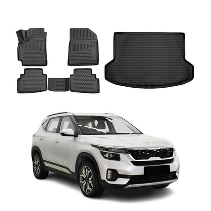 2021-2026 Kia Seltos Floor Mats & Cargo Liner Full Set Black