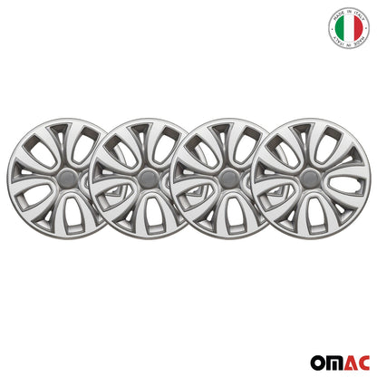 OMAC 14" Wheel Rim Cover fits Universal Guard Hub Caps Durable ABS Gray White Matte 99FR241G14W
