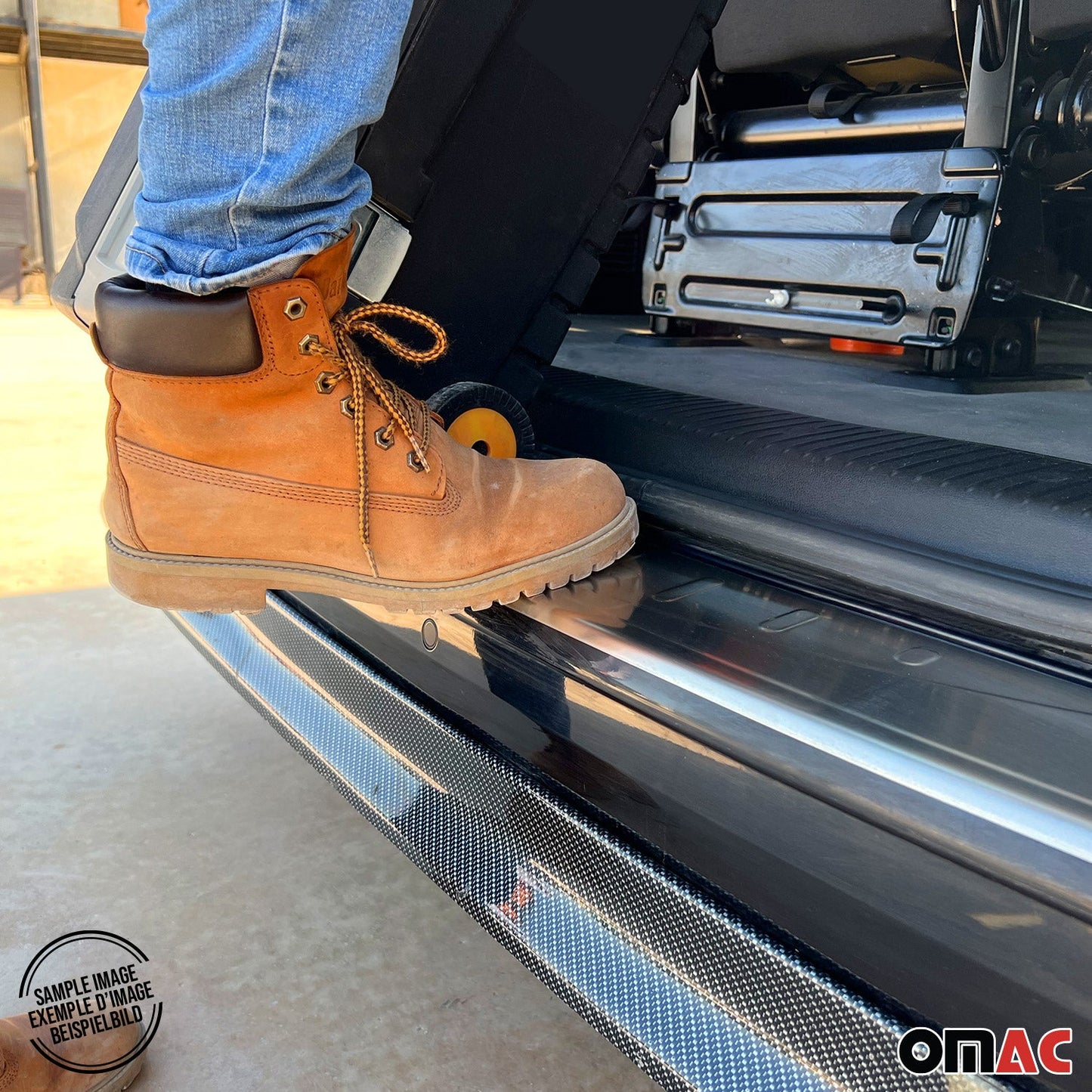 OMAC Chrome Rear Bumper Guard Trunk Sill Brushed Fits Citroen Berlingo 2019-2023 5732093T