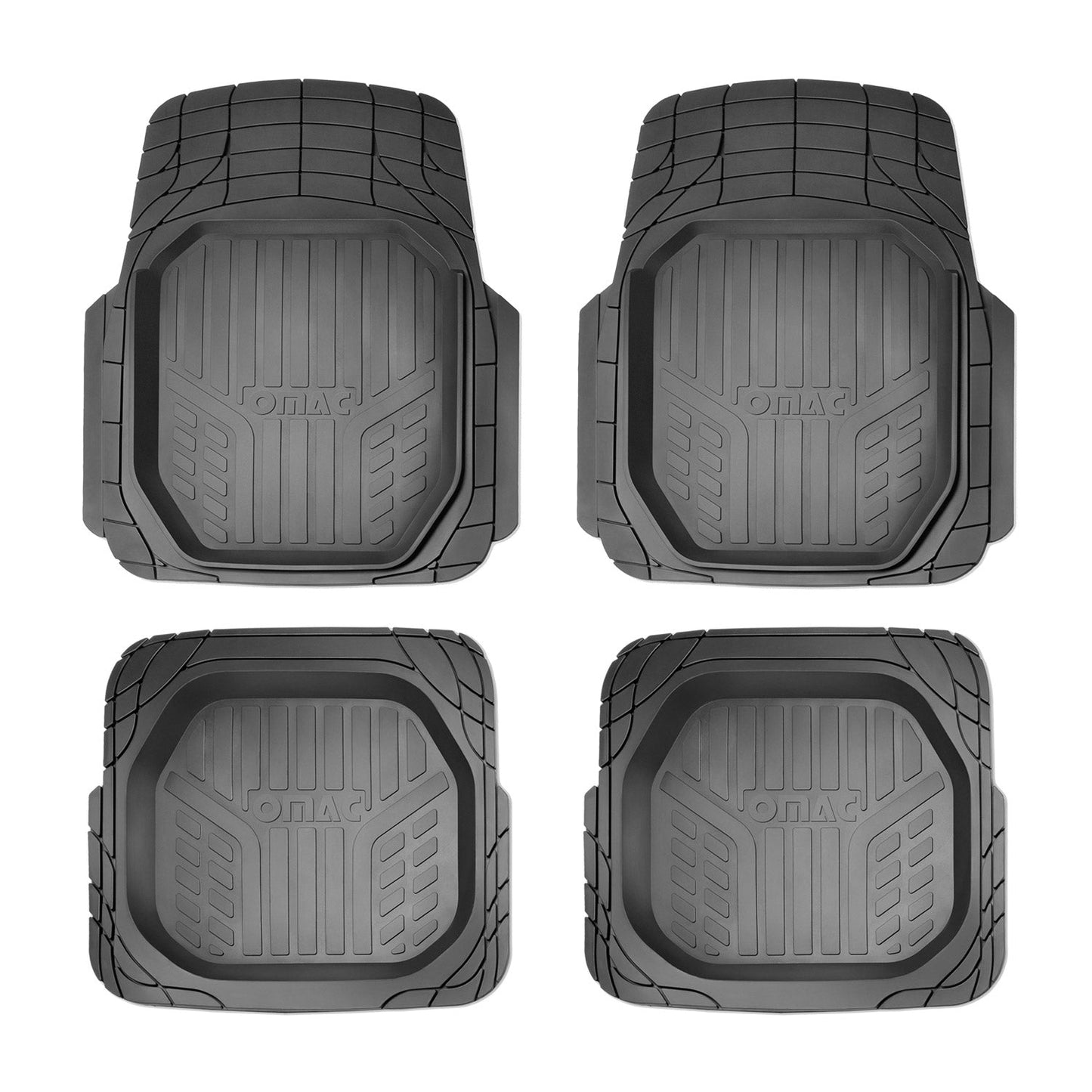 OMAC Trimmable Floor Mats Liner Waterproof for BMW 6 Series Rubber Black 4Pcs A058206