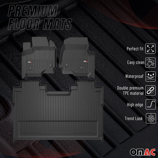 2017-2025 Ford F-250 F-350 F-450 F-550 Super Duty Crew Cab Premium Floor Mats Liners Full Set All Weather Heavy Duty