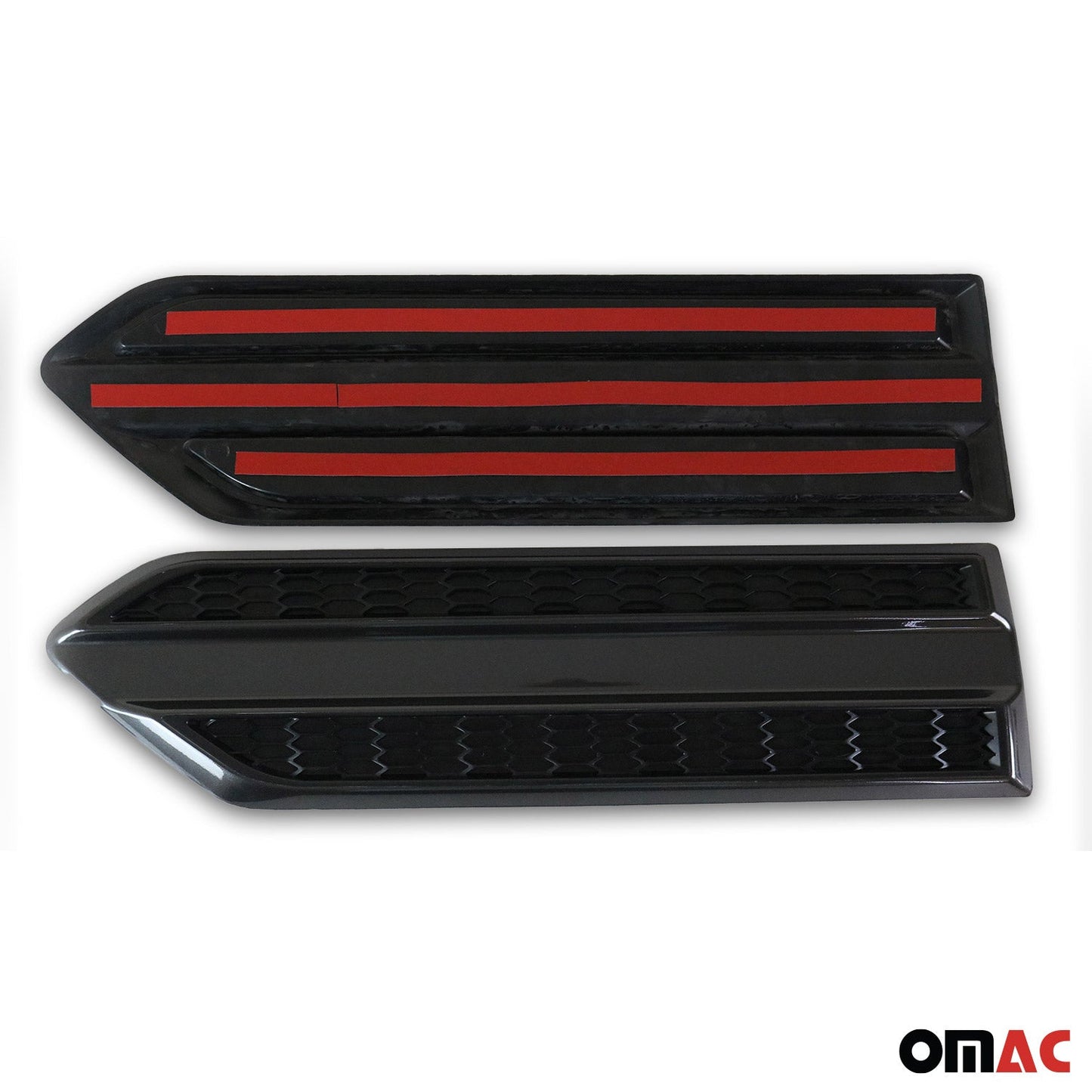 OMAC Side Door Molding Trim Skirt Garnish for Nissan Frontier 1998-2004 Black 2 Pcs U029094