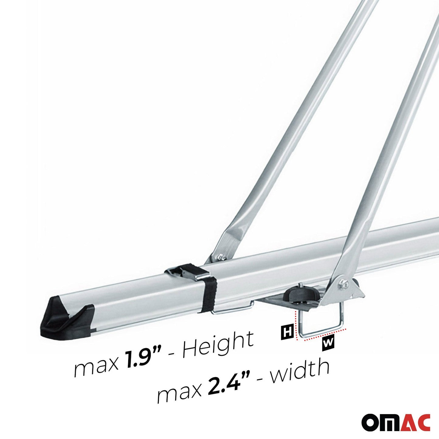 OMAC Bike Rack Carrier Roof Racks Set for Mercedes GLK Class X204 2009-2015 Gray Alu U020669