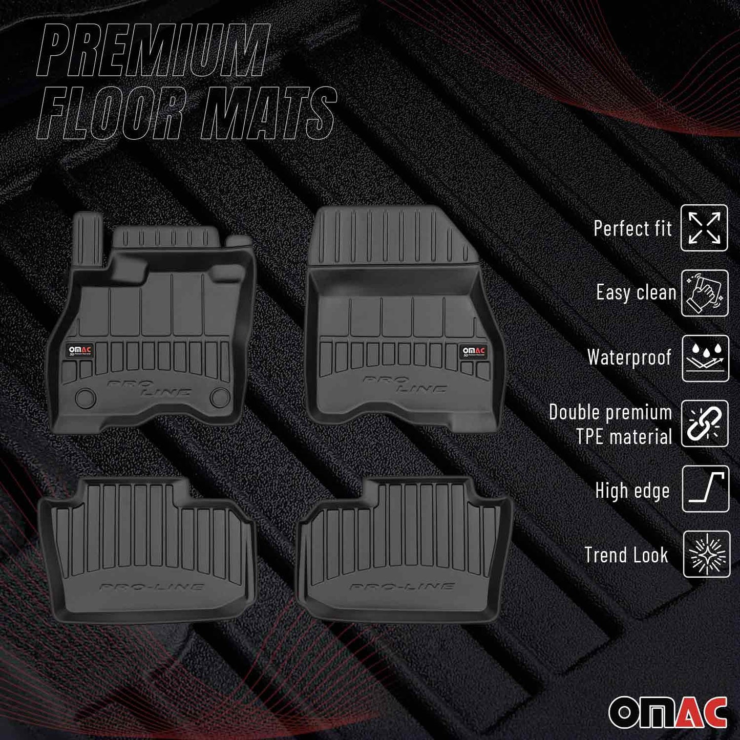 2018-2025 Nissan Leaf Premium Floor Mats Liners Full Set All Weather Heavy Duty