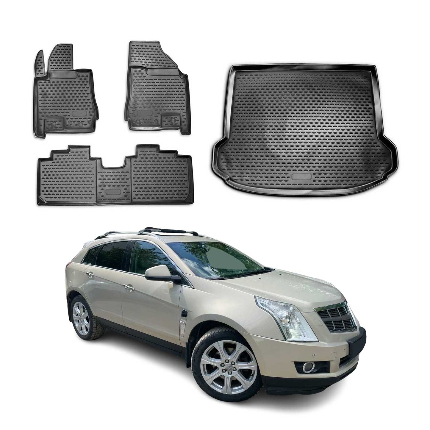 2010-2016 Cadillac SRX Floor Mats & Cargo Liner Full Set All Weather Black