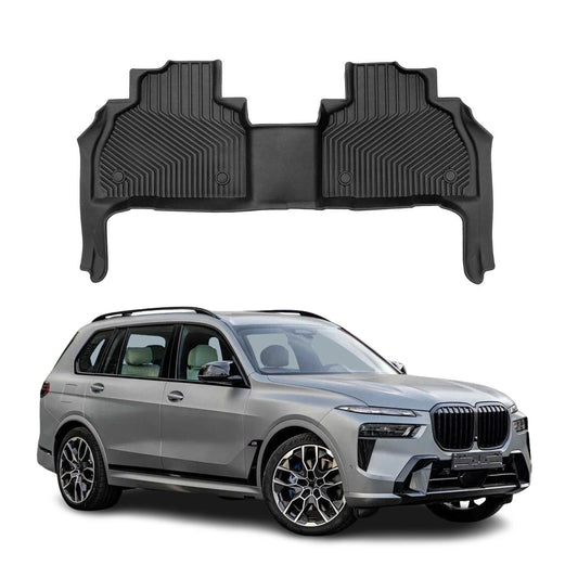 2019-2025 BMW X7 G07 Premium Floor Mats Liners 7 Seats Second Row Rear Black