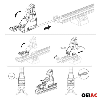 Load Stopper Easy Lock For Roof Rack Cross Bar Adjustable Load Stops Hook 2Pcs