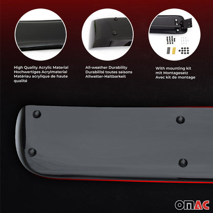 2014-2022 RAM ProMaster Windshield Sun Visor & Bug Shield Hood Deflector Kit 2Pcs Smoke