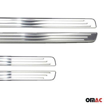 OMAC Door Sill Scuff Plate Scratch Protector for VW Tiguan 2018-2024 Steel Silver 4x 7548092N