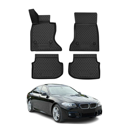 2010-2013 BMW 5 Series F10 F11 4WD xDrive Pre-Facelift Floor Mats Liners Full Set All Weather Black