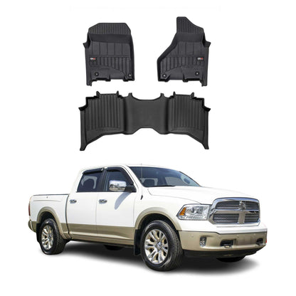 2012-2024 RAM 1500 2500 3500 Crew Cab Premium Floor Mats Liners Full Set All Weather Heavy Duty