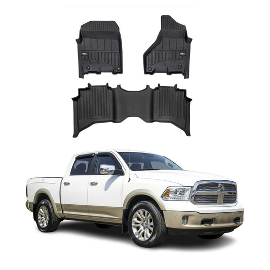 2012-2024 RAM 1500 2500 3500 Crew Cab Premium Floor Mats Liners Full Set All Weather Heavy Duty