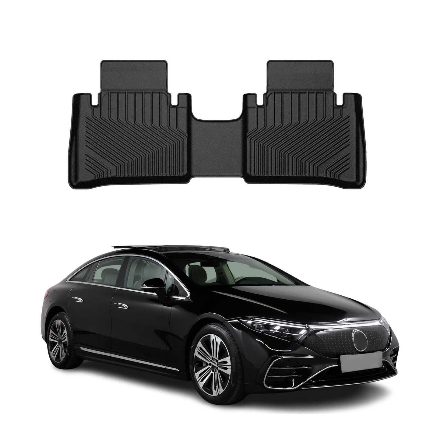 2022-2024 Mercedes EQS V297 Premium Floor Mats Liners Second Row Rear Black