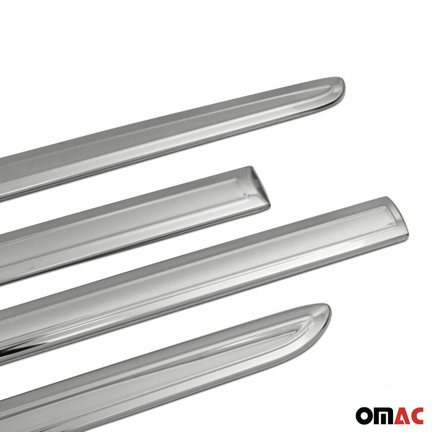 OMAC Side Door Molding Trim Skirt Garnish for VW Touran 2010-2015 Steel Silver 4 Pcs 7555131