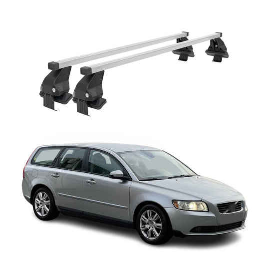 2008-2012 Volvo V50 Roof Rack Cross Bars Silver