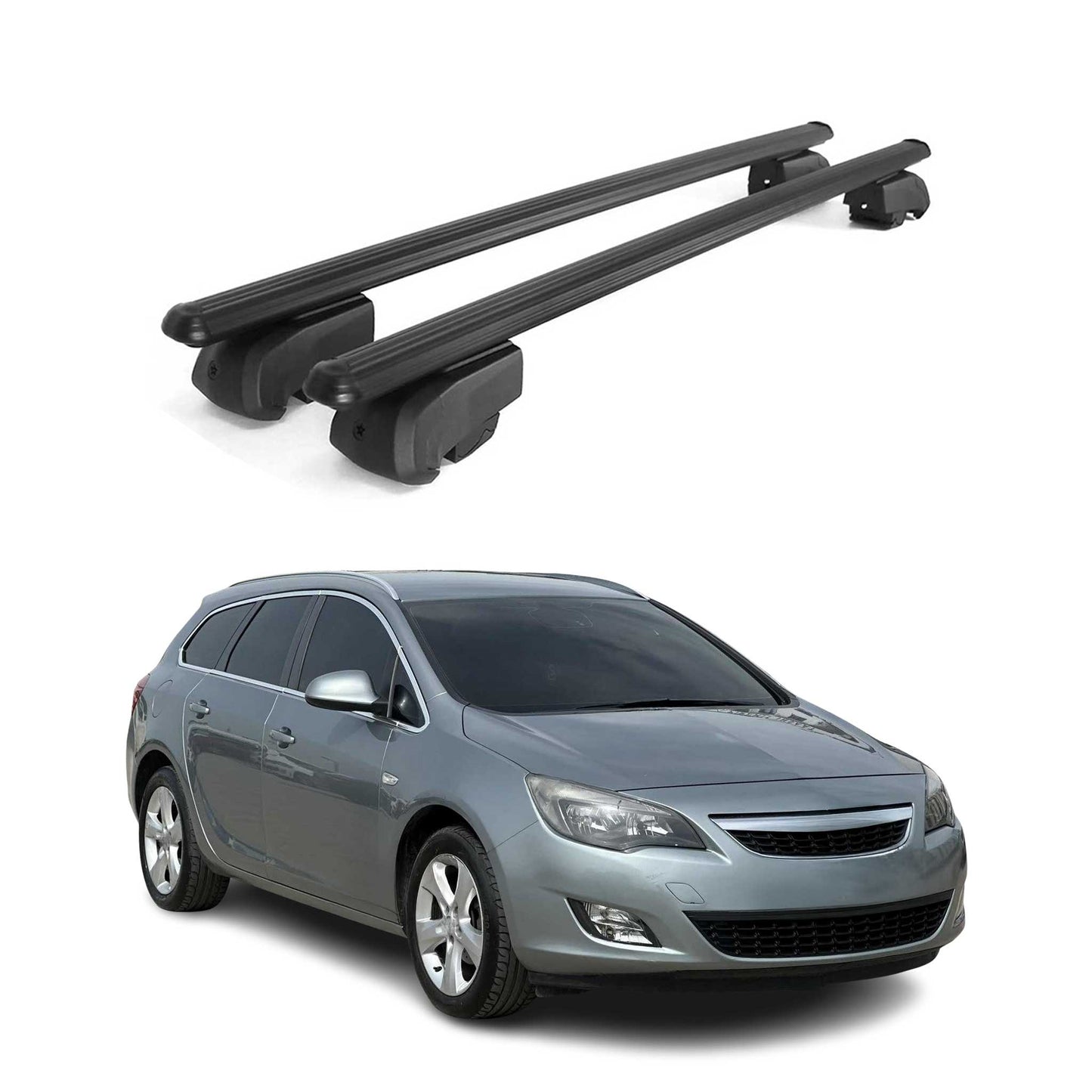 2010-2015 Opel Astra J Roof Rack Cross Bars Black