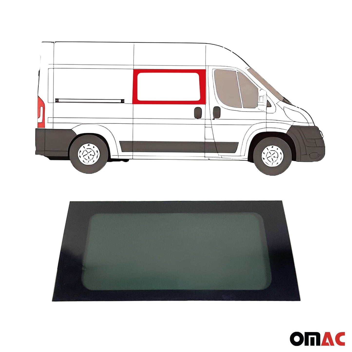 OMAC Window Glass for Ram Promaster 2014-2024 Front Right Side Sliding Door L2 L3 L4 2523405M-1FSDFR