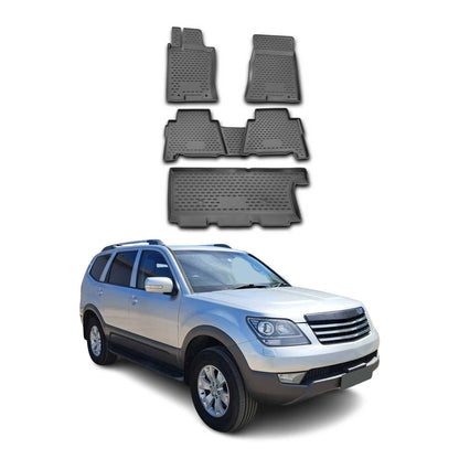 2009-2010 Kia Borrego Floor Mats Liners Full Set All Weather Black