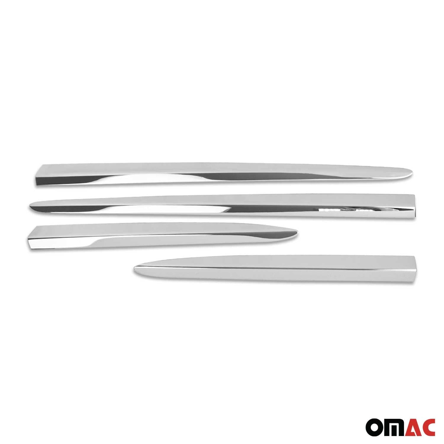 2016-2023 Fiat 500X Side Door Molding Trim Skirt Garnish Stainless Steel Silver 4 Pcs