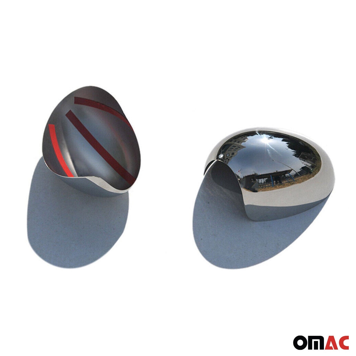 OMAC Side Mirror Cover Caps Fits Mini Cooper Clubman R55 2008-2014 Steel Silver 2 Pcs 4810111