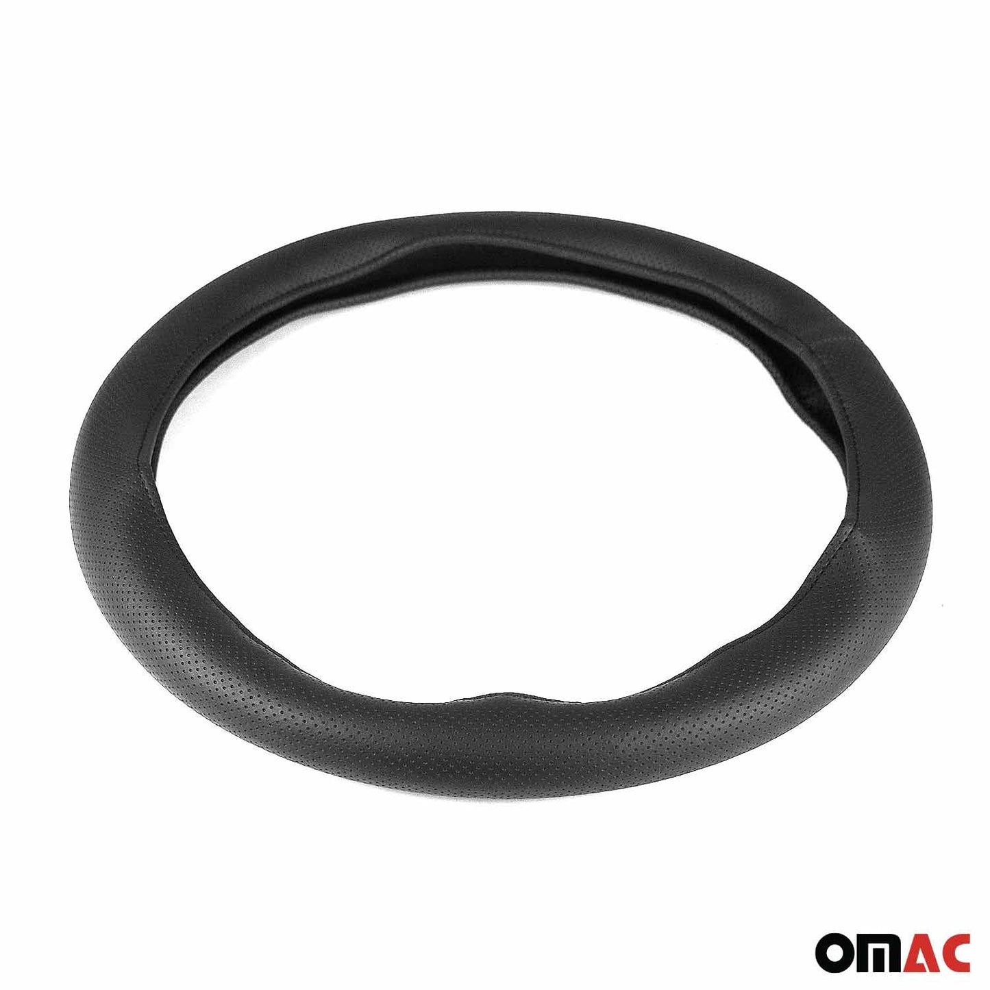 14.5-15.5’’ Steering Wheel Cover Black Dotted Leather Anti-slip Breathable