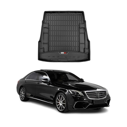 2014-2020 Mercedes S Class W222 Sedan Premium Cargo Liner Trunk Mat All Weather Heavy Duty Black