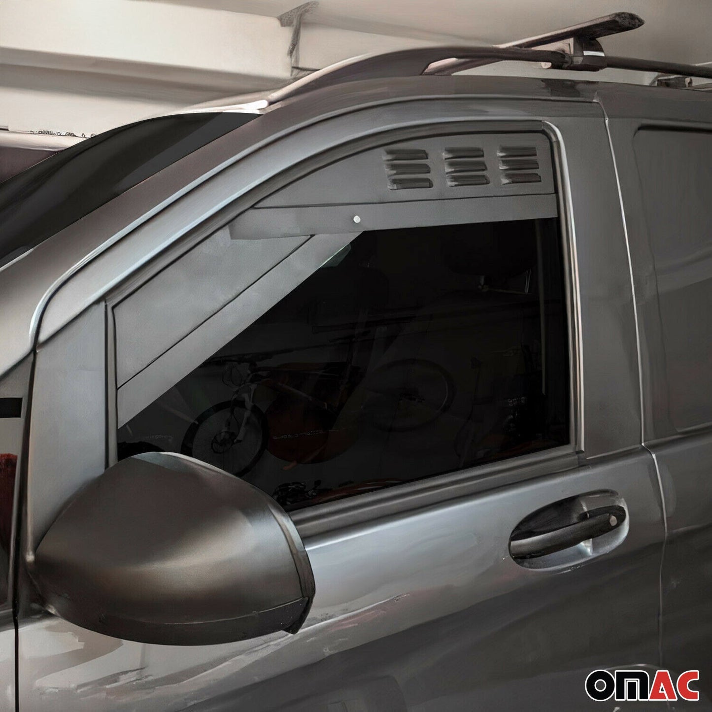 OMAC Car Ventilation Window Air Vent for Mercedes Vito W639 W447 2003-2024 Alu Black U015921
