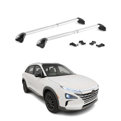 2019-2023 Hyundai Nexo Roof Rack Cross Bars Silver Carrier 2 Pcs