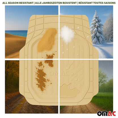 Infiniti Heavy Duty Trim to fit Floor Mats Liner Tan All Weather 4Pcs