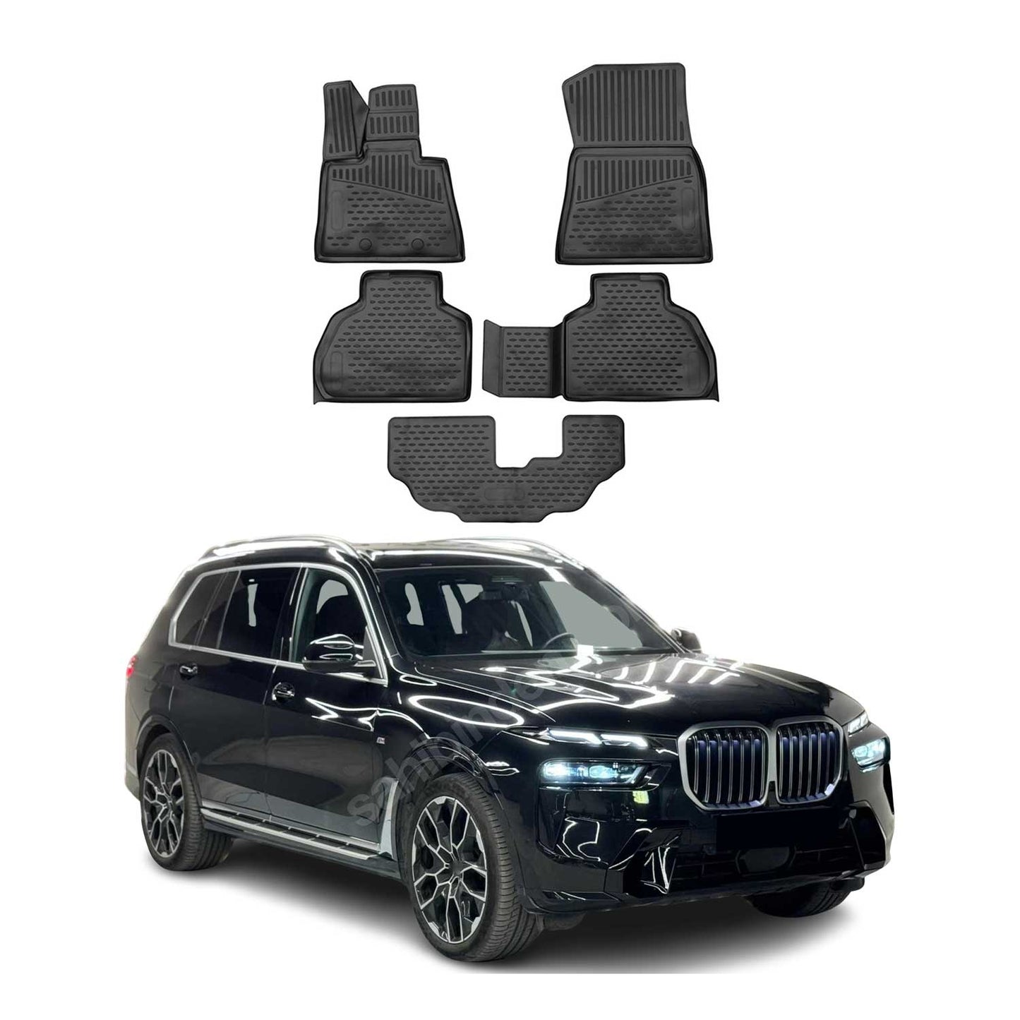 2019-2025 BMW X7 G07 Floor Mats Liners Full Set All Weather Black