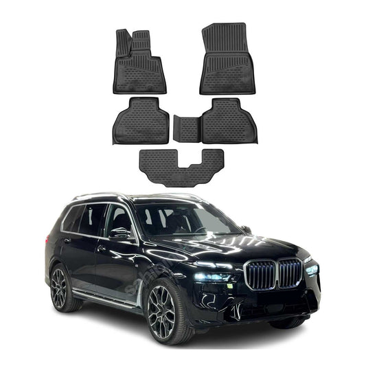 2019-2025 BMW X7 G07 Floor Mats Liners Full Set All Weather Black