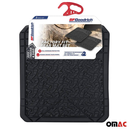 OMAC Anti-Shift Second Row Floor Mats for Trucks & SUV All Weather Black Rubber 2Pcs 96BF445