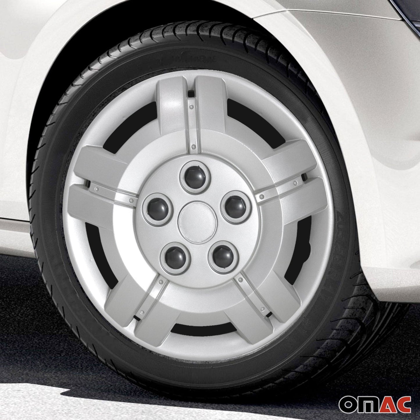 OMAC 15" Hubcaps Wheel Covers for Kia Forte Silver Gray U029981
